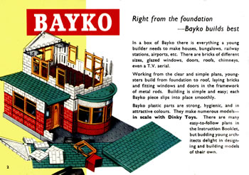 Left hand BAYKO Page from the Australian version of the 1963 MECCANO Catalogue